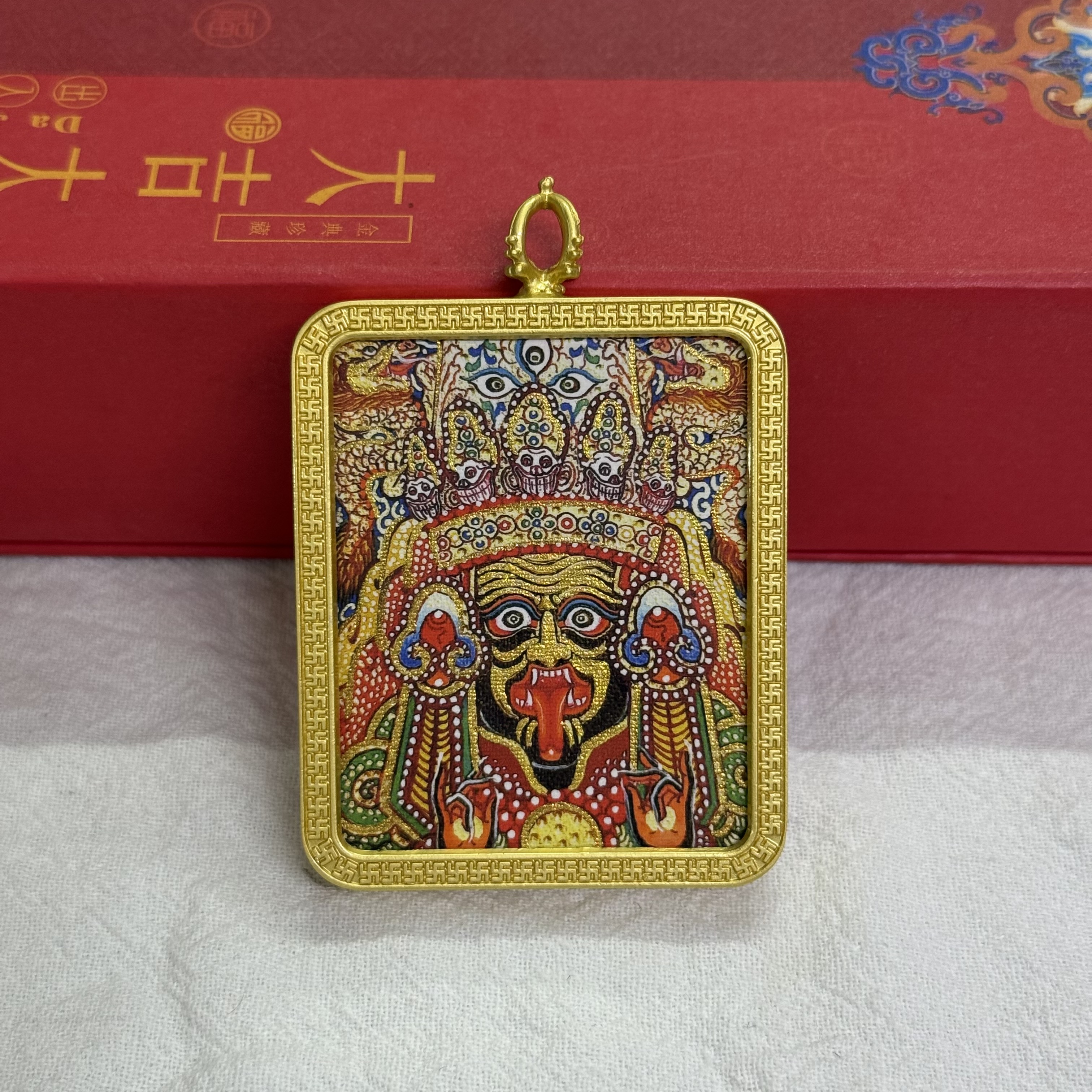 描金手绘唐卡扎基拉姆半手绘前世今生单面唐卡批发详情图6