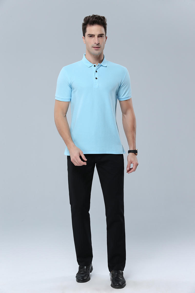 Cross-border pure cotton all-cotton lapel short-sleeved shirt with slit hem, new short-sleeved lapel polo shirt for both men and women, fashionable and casual polo shirt for both men and women, simple and comfortable short-sleeved trendy polo shirt Item Picture