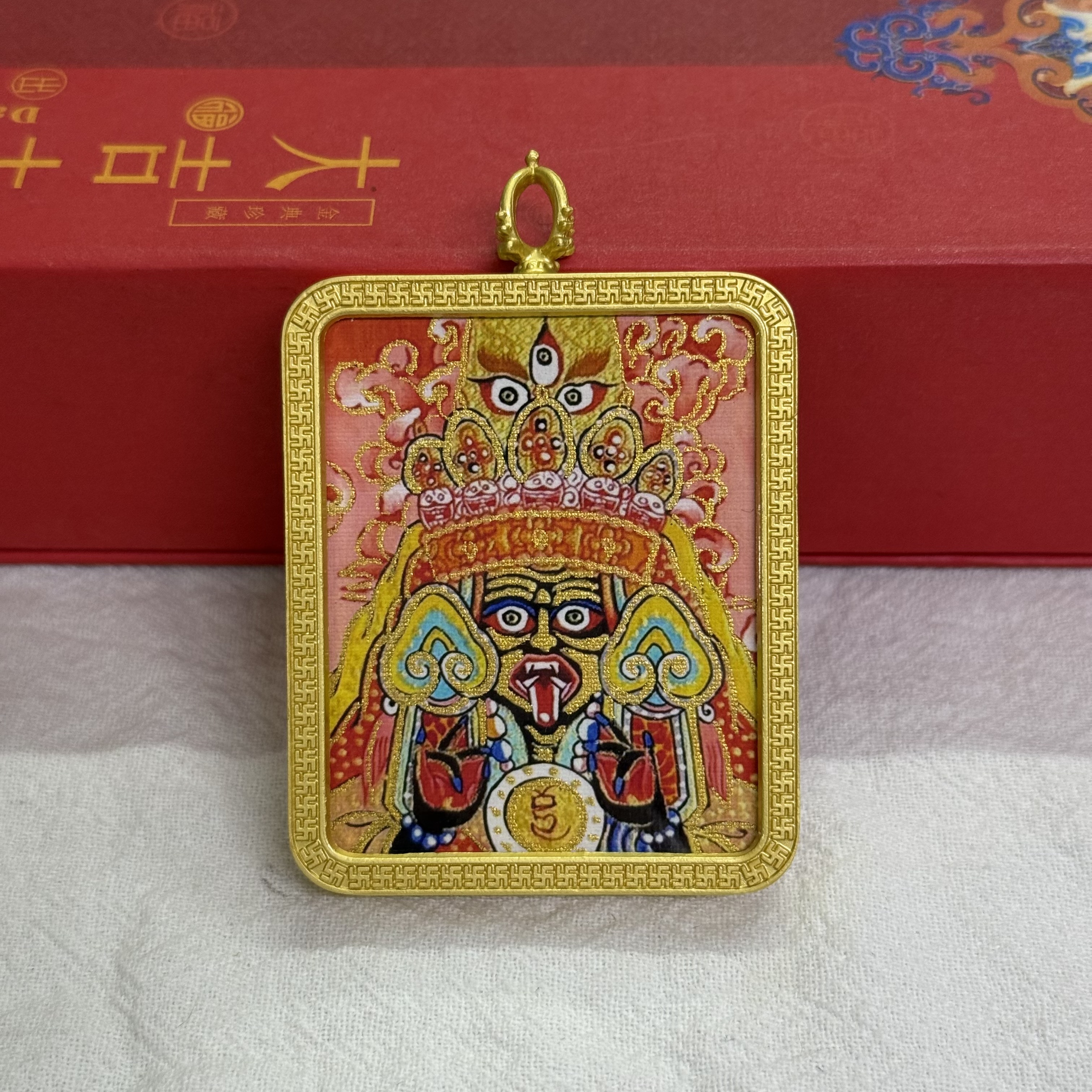 描金手绘唐卡扎基拉姆半手绘前世今生单面唐卡批发详情图5