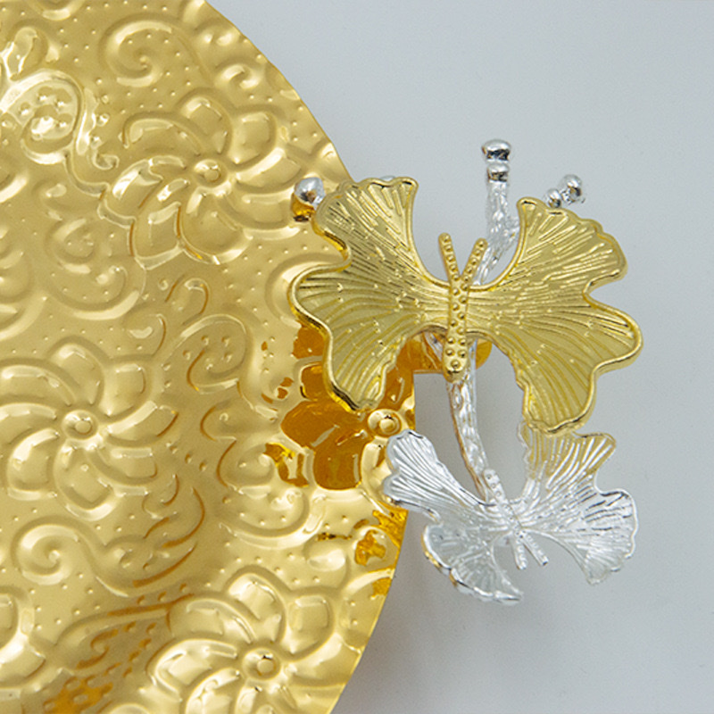 Metal fruit tray, retro hotel nut snack towel tray, multi-purpose European classical style storage tray 2 Specification image