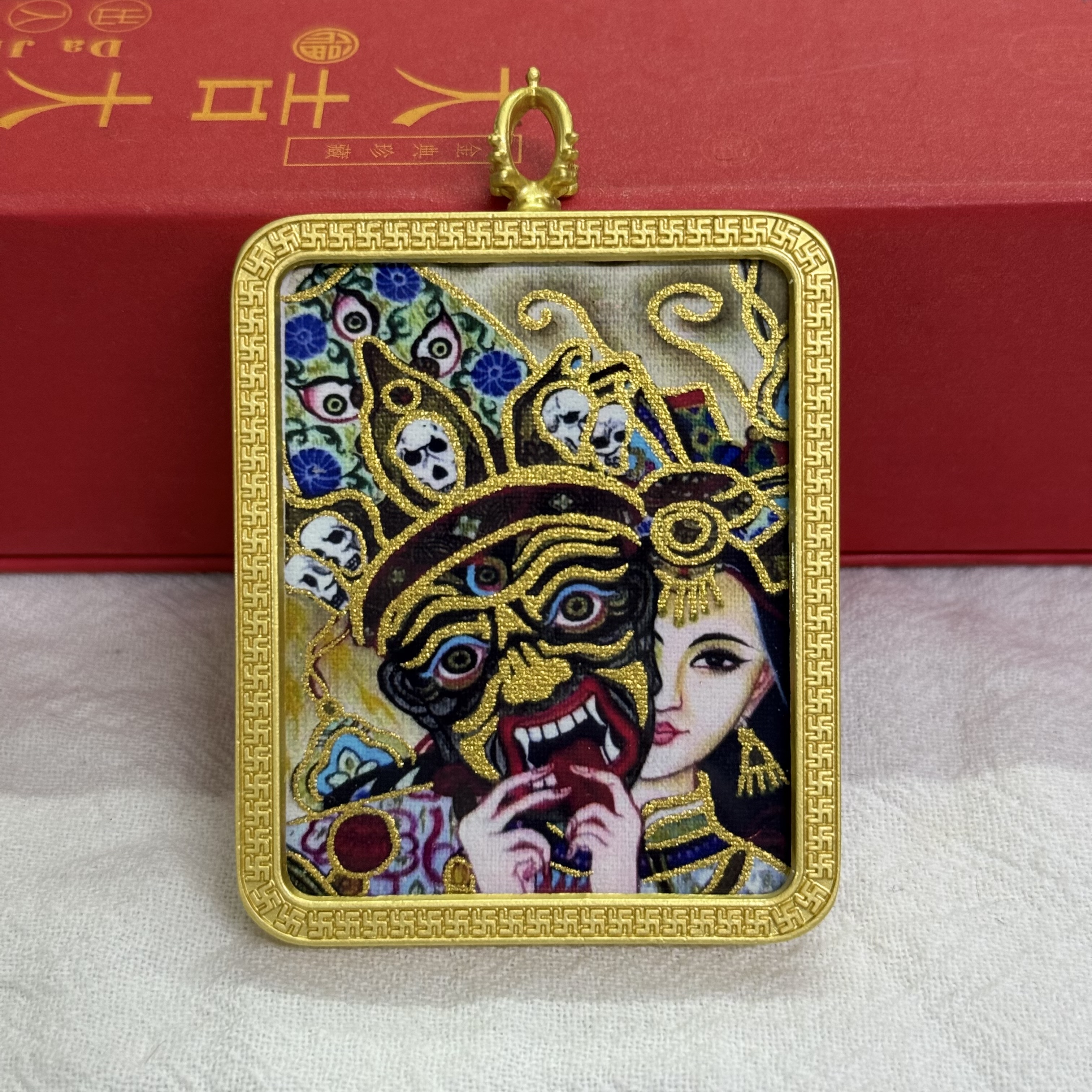 描金手绘唐卡扎基拉姆半手绘前世今生单面唐卡批发详情图16