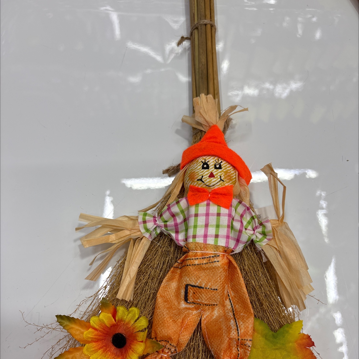 复活节万圣节丰收节稻草人插杆扫帚挂件稻草人装饰工艺摆件图