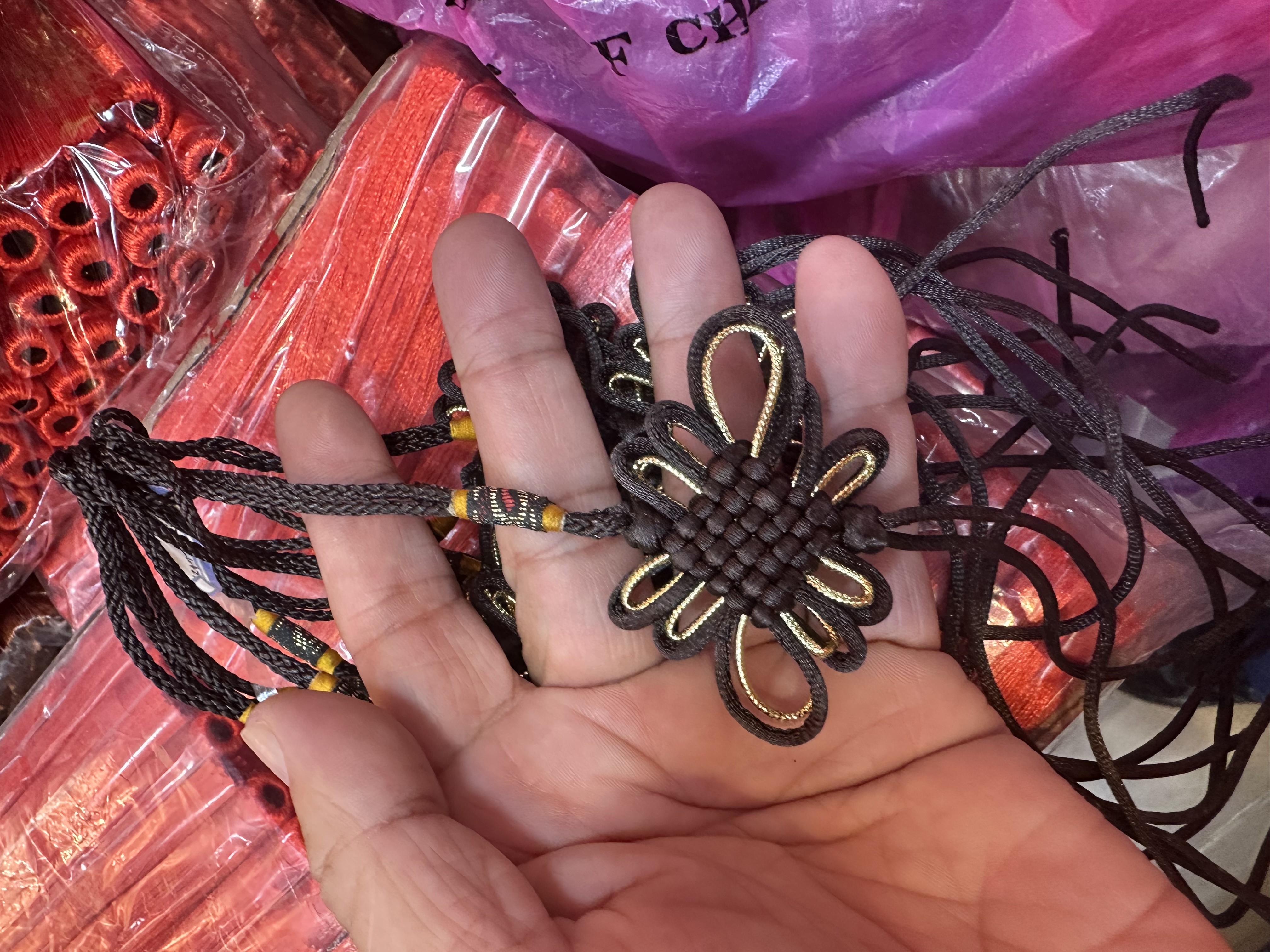 5号12结穿金咖啡色的，精致高档纯手工编织中国结挂饰配件等系列产品，物美价格优惠详情图3