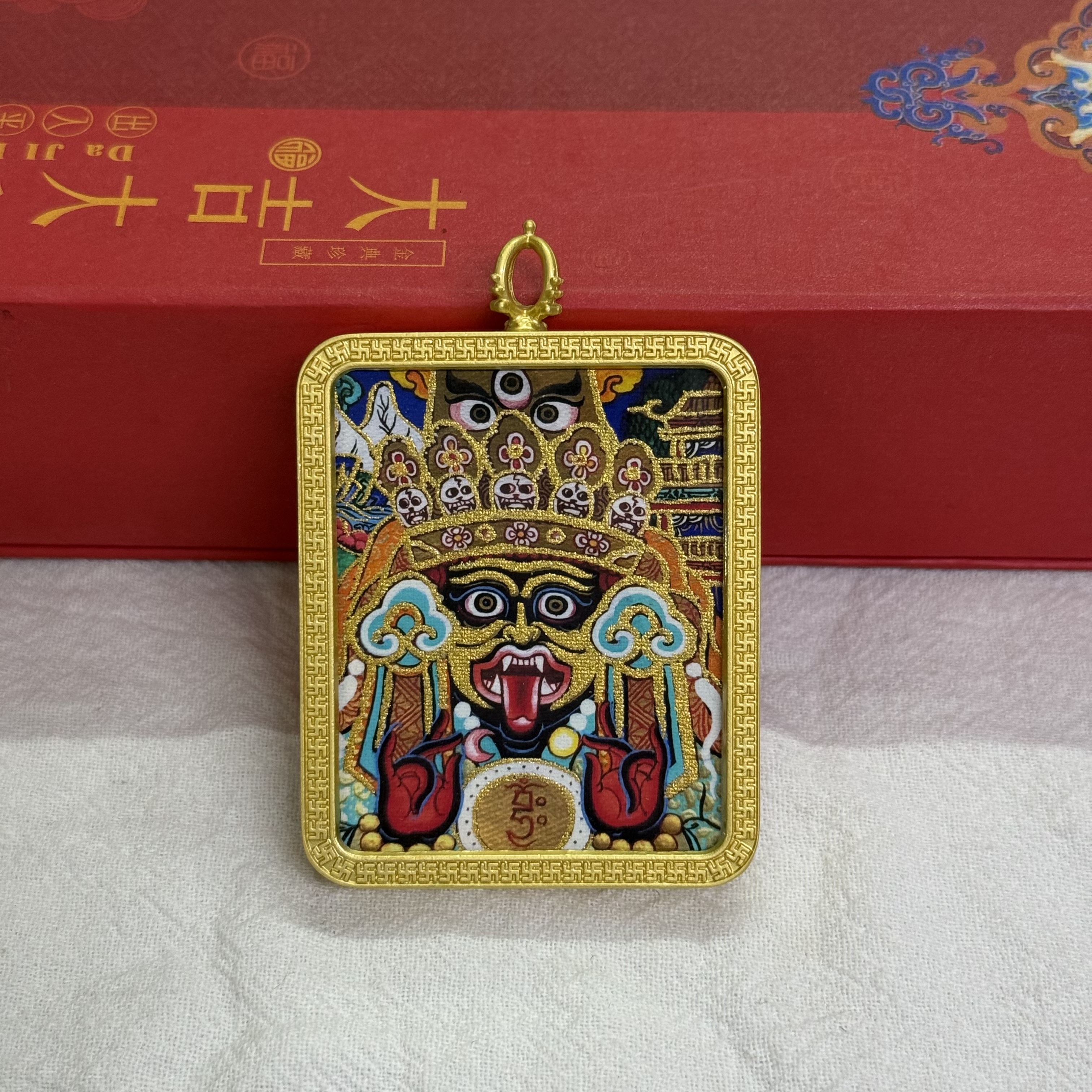 描金手绘唐卡扎基拉姆半手绘前世今生单面唐卡批发详情图9