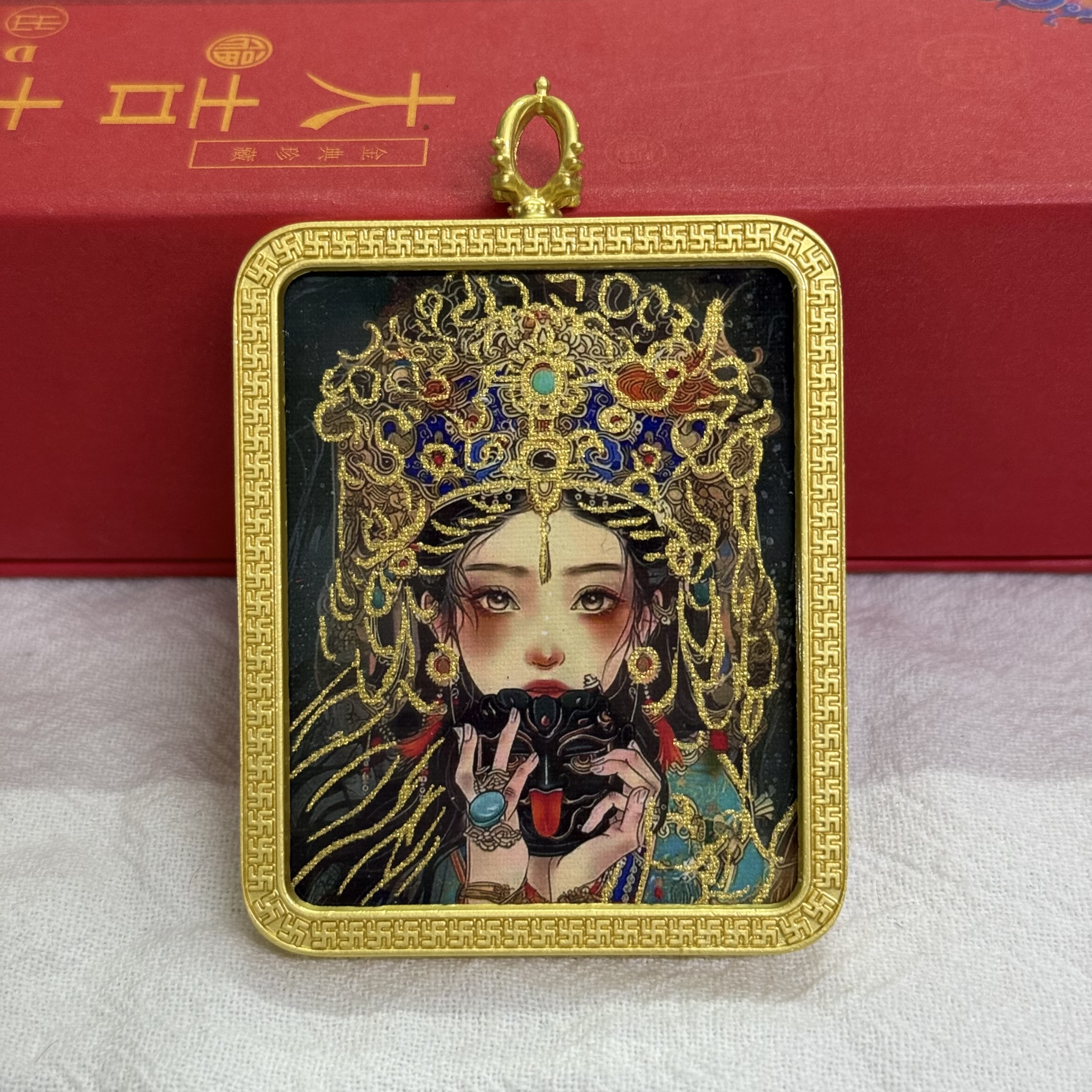描金手绘唐卡扎基拉姆半手绘前世今生单面唐卡批发细节图