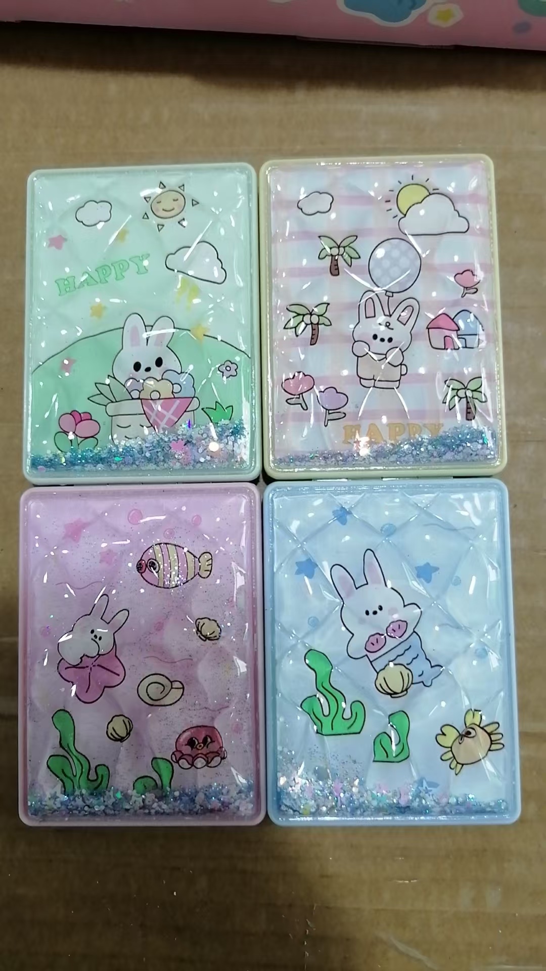 摩卡钻美容镜塑料小双面镜便携化妆镜小镜子轻巧实用桌面镜子美容镜塑料小镜子化妆镜镜子小雙面鏡摩卡钻镜子细节图