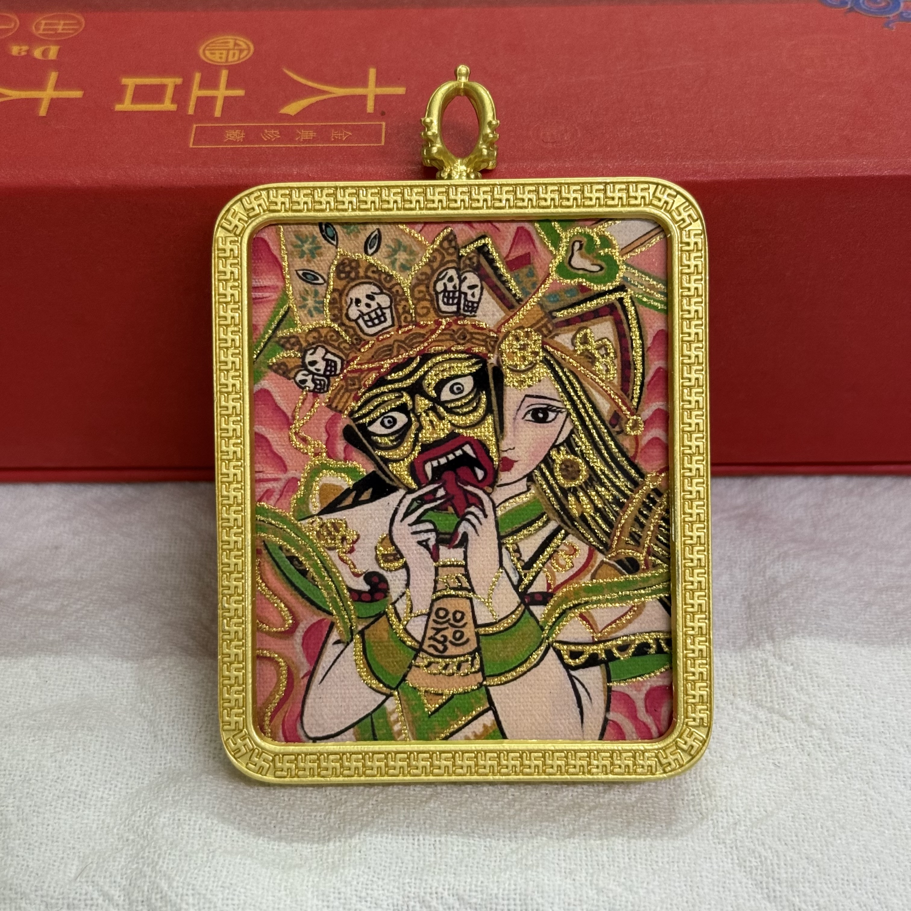 描金手绘唐卡扎基拉姆半手绘前世今生单面唐卡批发详情图17