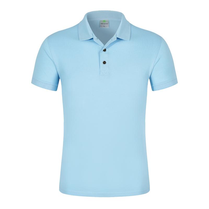 Cross-border pure cotton all-cotton lapel short-sleeved shirt with slit hem, new short-sleeved lapel polo shirt for both men and women, fashionable and casual polo shirt for both men and women, simple and comfortable short-sleeved trendy polo shirt detail image 13