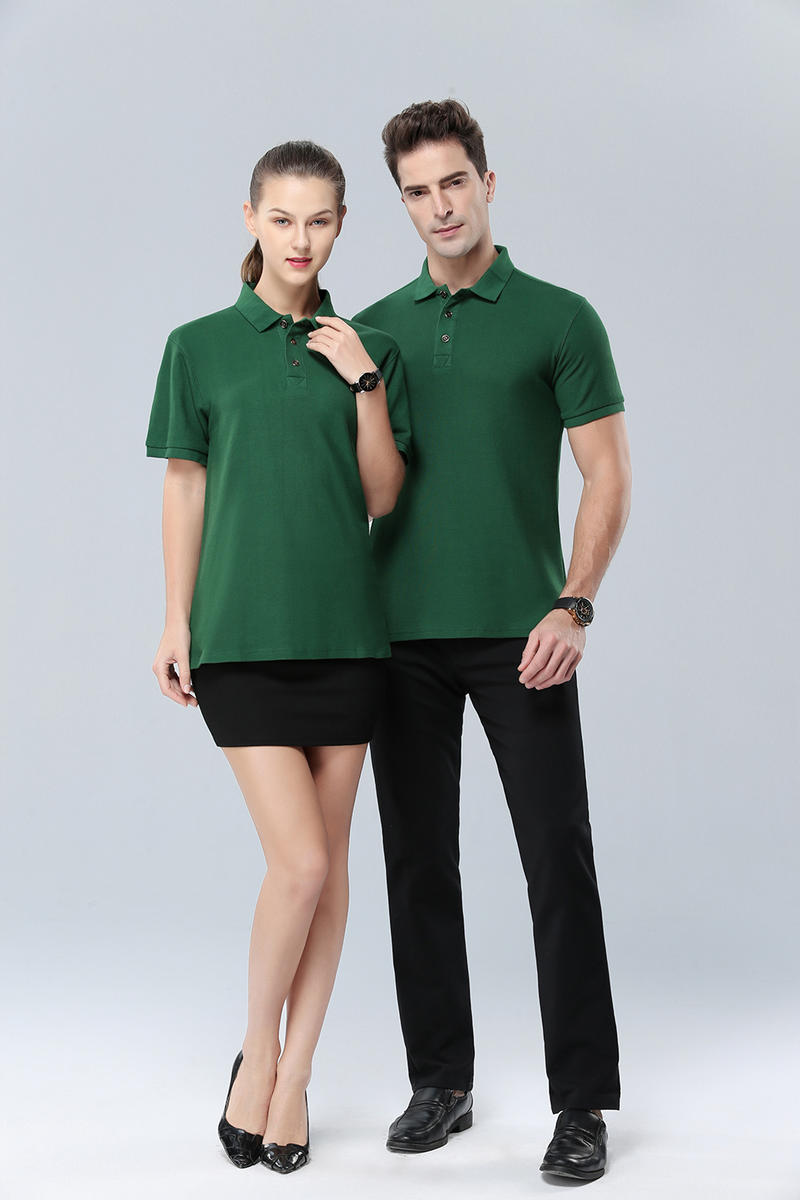 Cross-border pure cotton all-cotton lapel short-sleeved shirt with slit hem, new short-sleeved lapel polo shirt for both men and women, fashionable and casual polo shirt for both men and women, simple and comfortable short-sleeved trendy polo shirt detail image 12