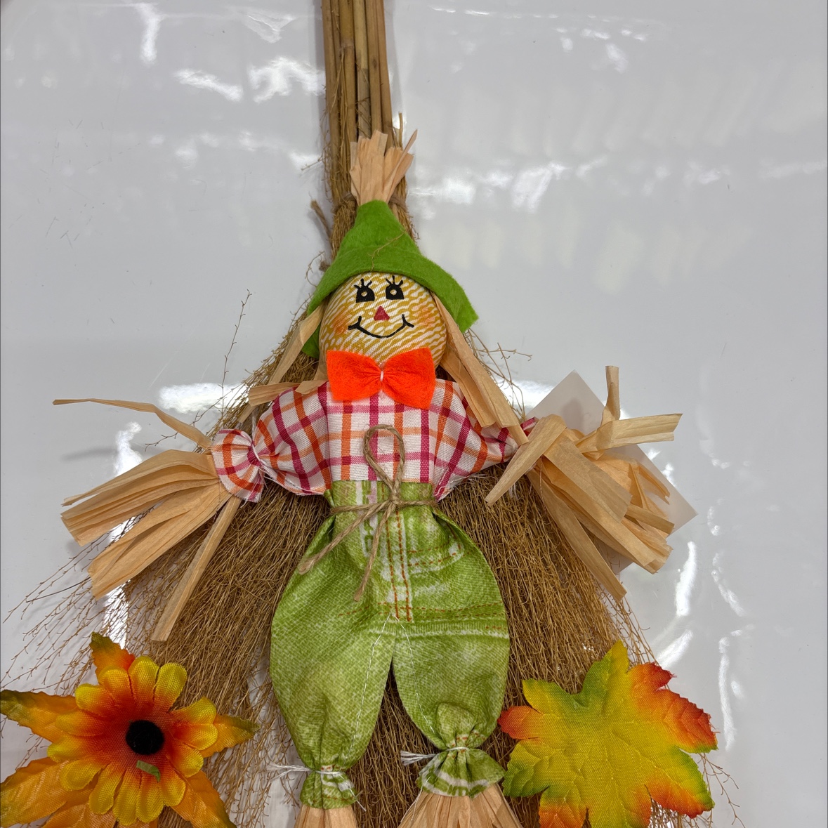 复活节万圣节丰收节稻草人插杆扫帚挂件稻草人装饰工艺摆件产品图
