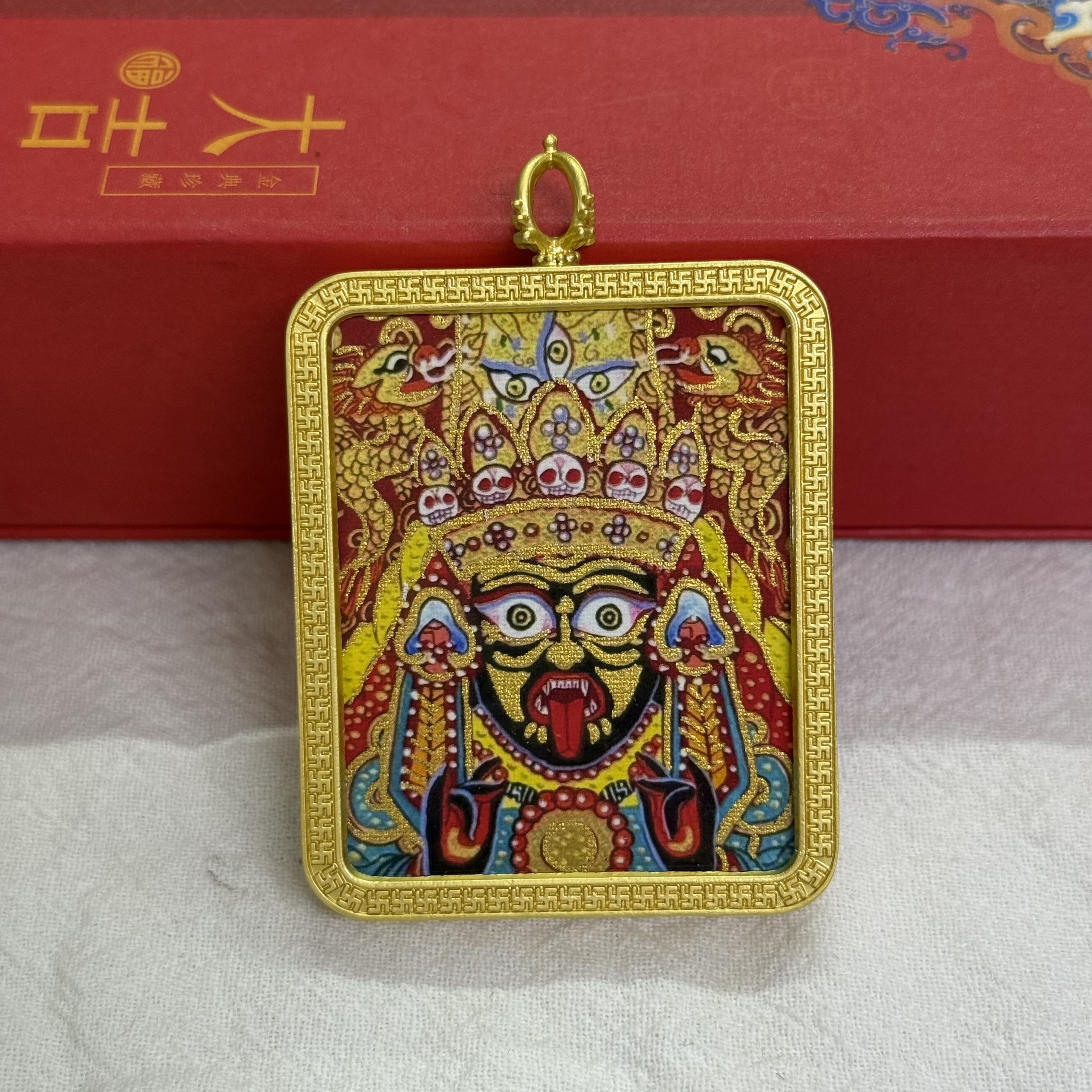 描金手绘唐卡扎基拉姆半手绘前世今生单面唐卡批发详情图12