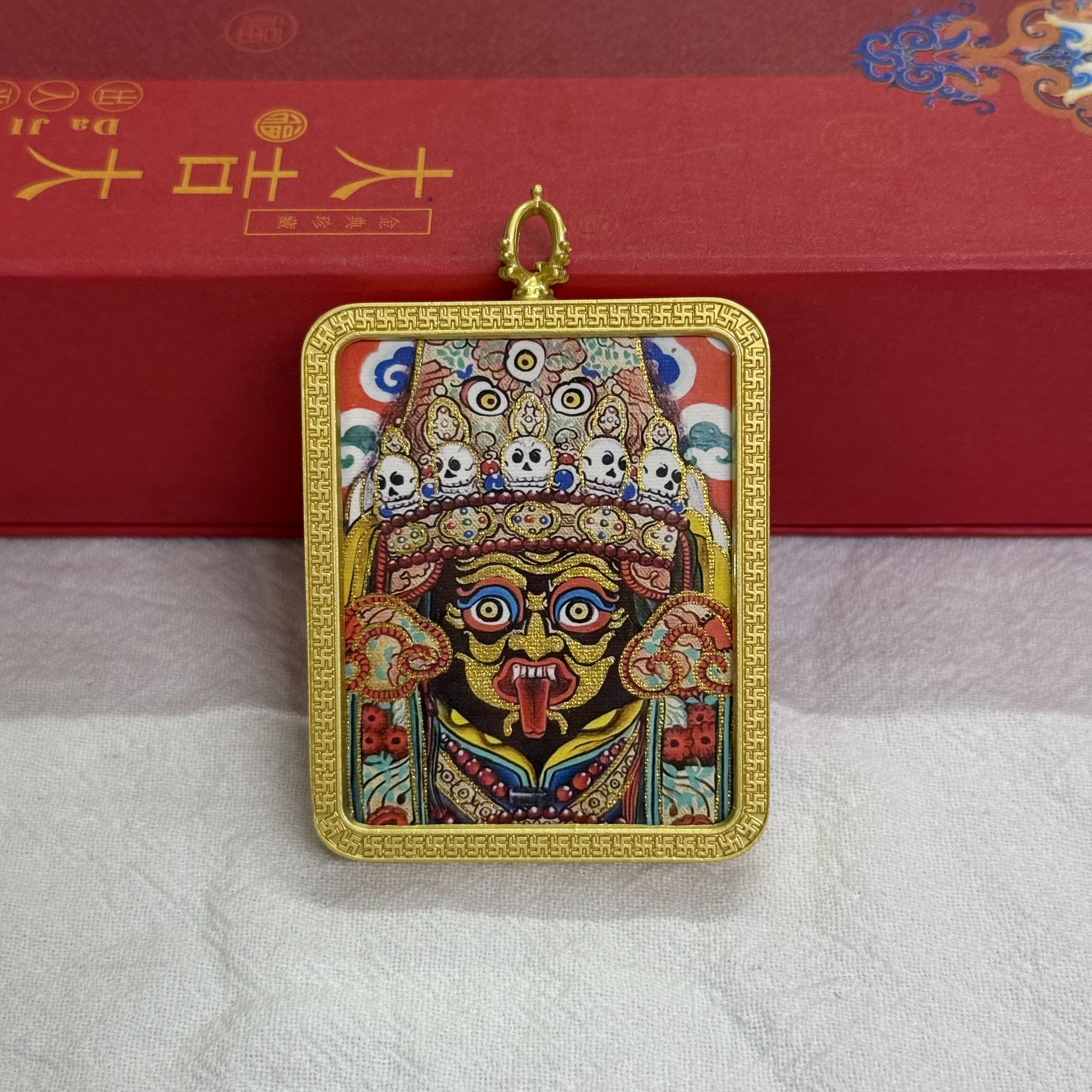 描金手绘唐卡扎基拉姆半手绘前世今生单面唐卡批发详情图11