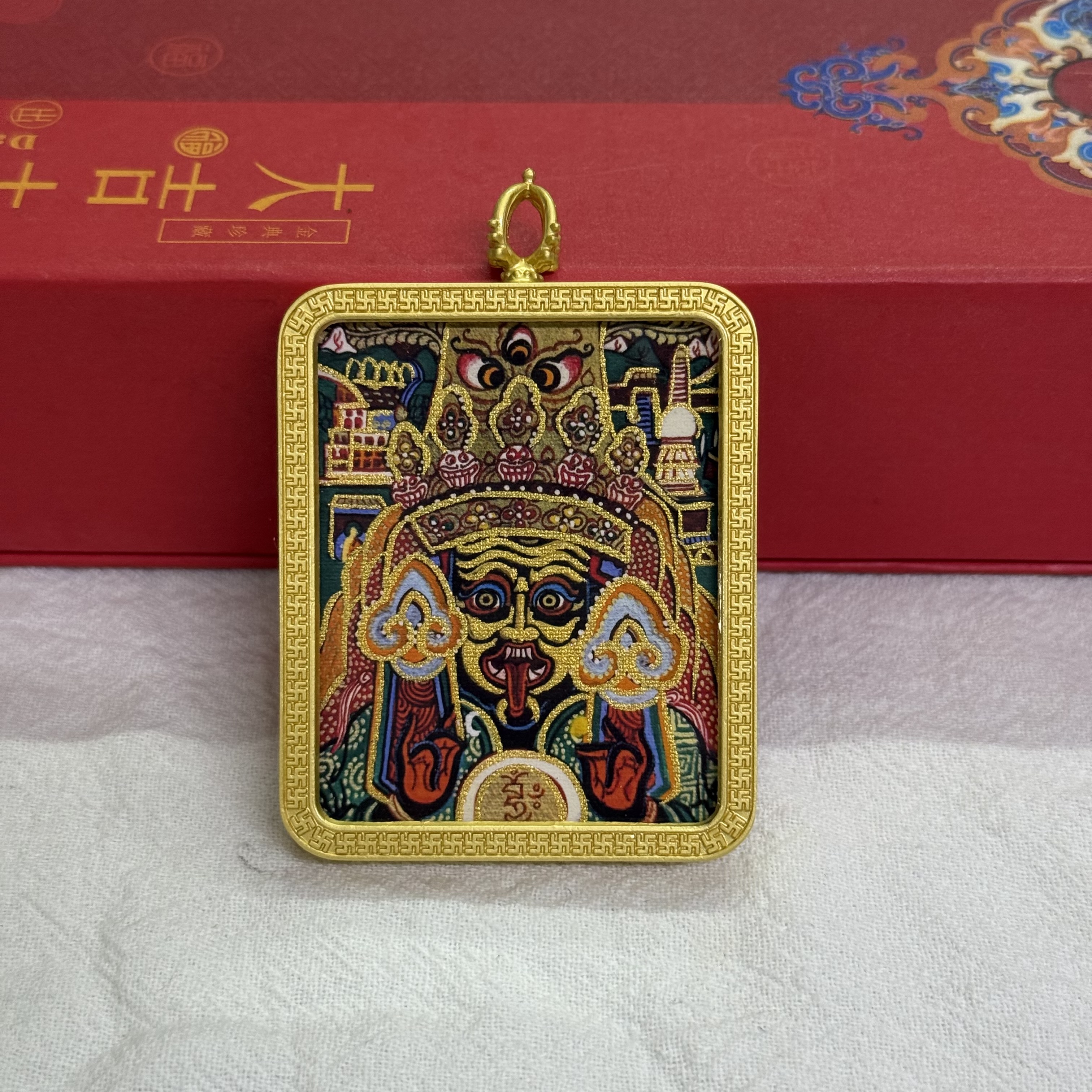 描金手绘唐卡扎基拉姆半手绘前世今生单面唐卡批发详情图3