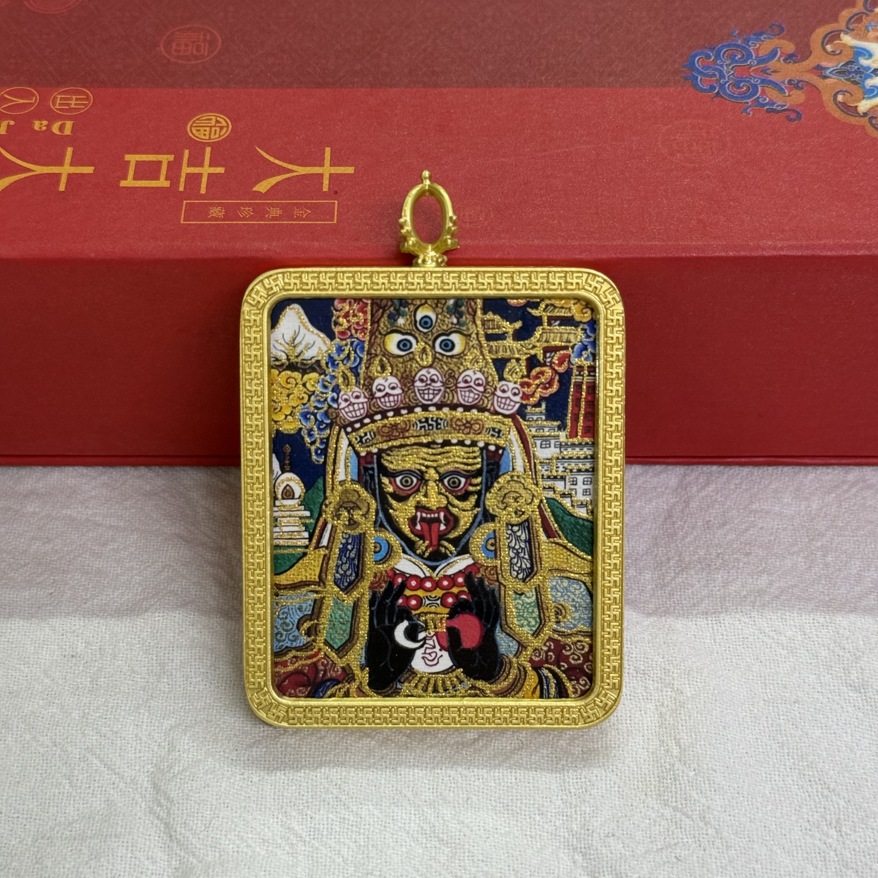 描金手绘唐卡扎基拉姆半手绘前世今生单面唐卡批发详情图7