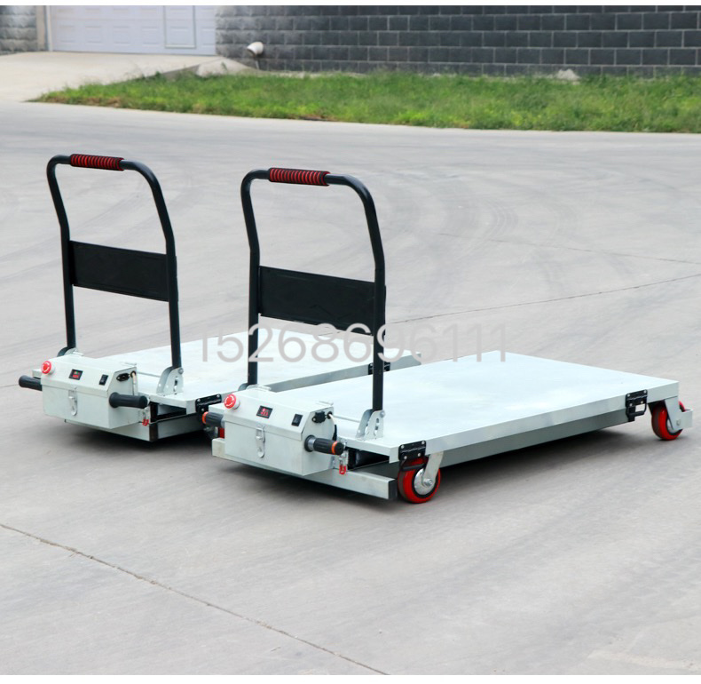 Flatbed electric Ximulake cart, portable vehicle-mounted lifting flatbed cart, scissor-type lifting platform, shrink steel plate cart detail image 15