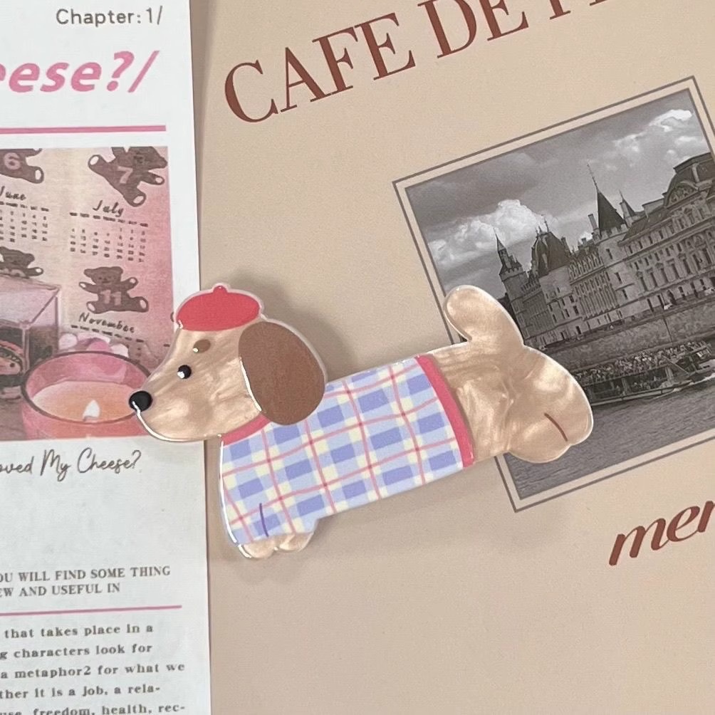 Cute cartoon party dog, cat, hair clip, girl's side broken hair, bangs clip, girl's duckbill clip, hair accessory, hair clip, hair accessory, acrylic hair accessory, hair accessory detail image 14