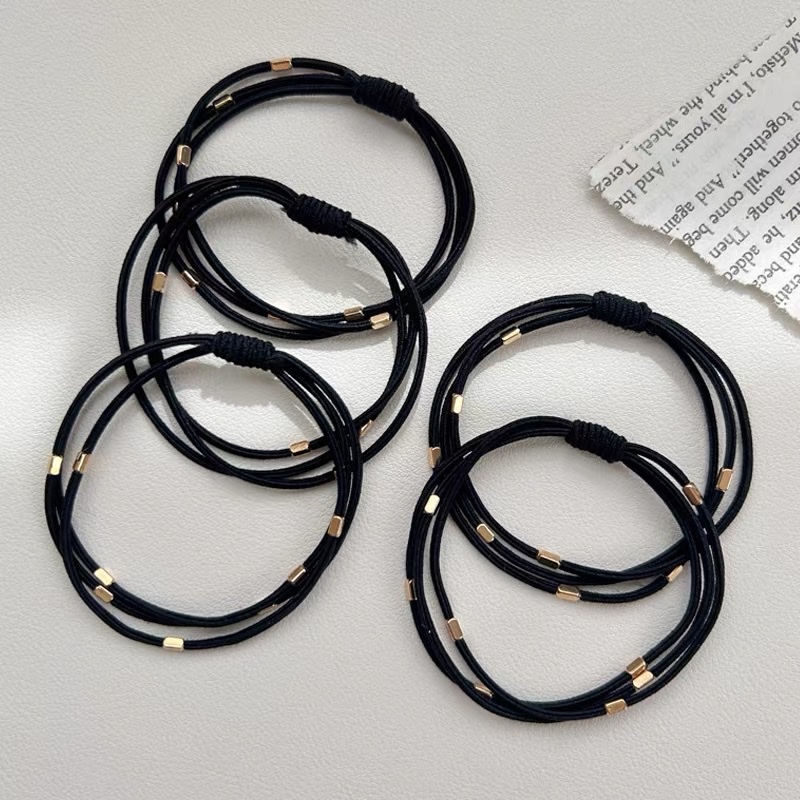 2025 New style hair tie, small rubber band hair band, women's hair tie, crystal imitation headwear, rubber band leather case, simple adult headwear, women's patchwork, simple and fashionable hair band, women's patchwork, simple and fashionable hair band, Korean version detail image 3