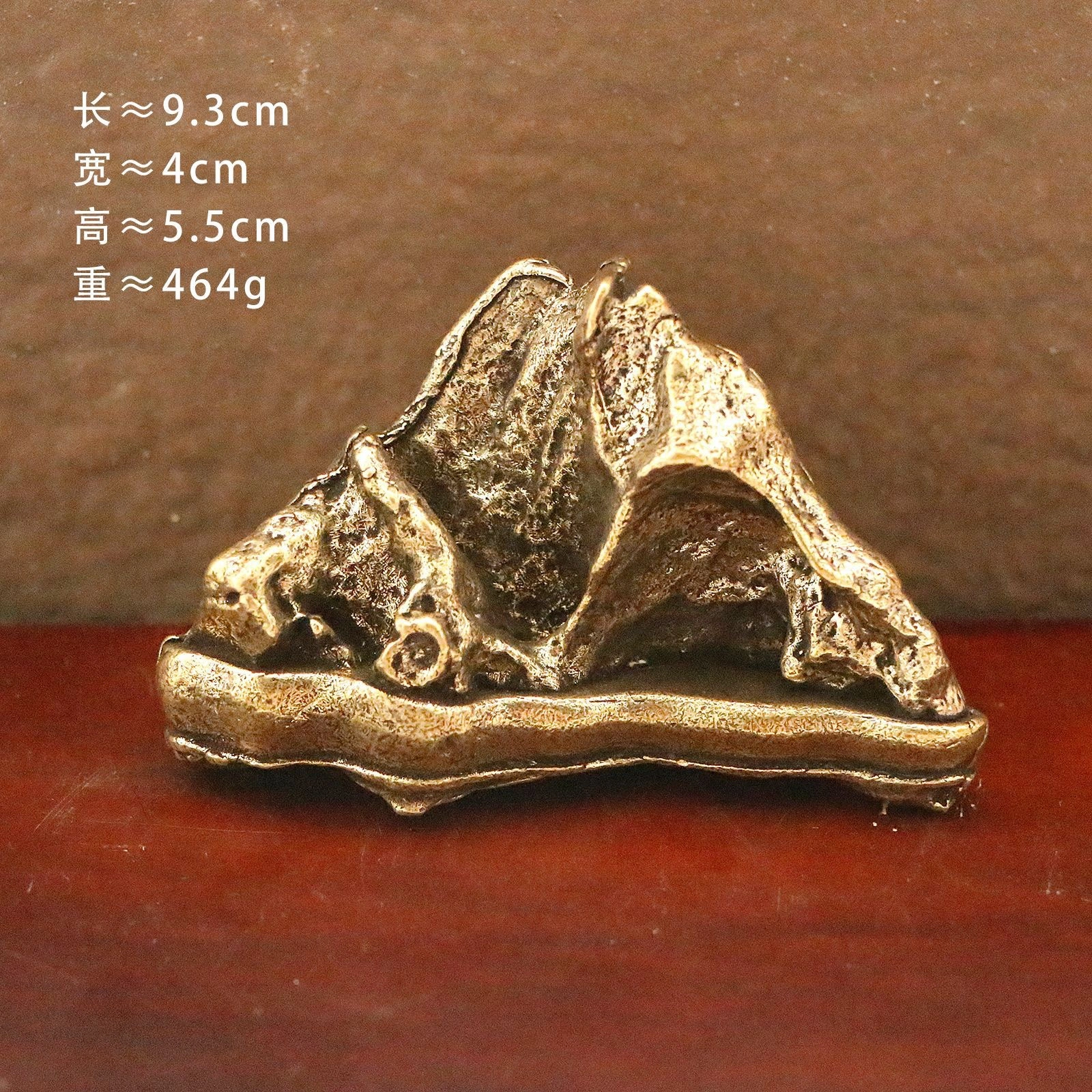 Brass Taishan stone Gandang ornament, the supreme of the Five Great Mountains, pine trees, mountains, green waters, home decoration, copper gold mountain backed by mountain stones detail image 10