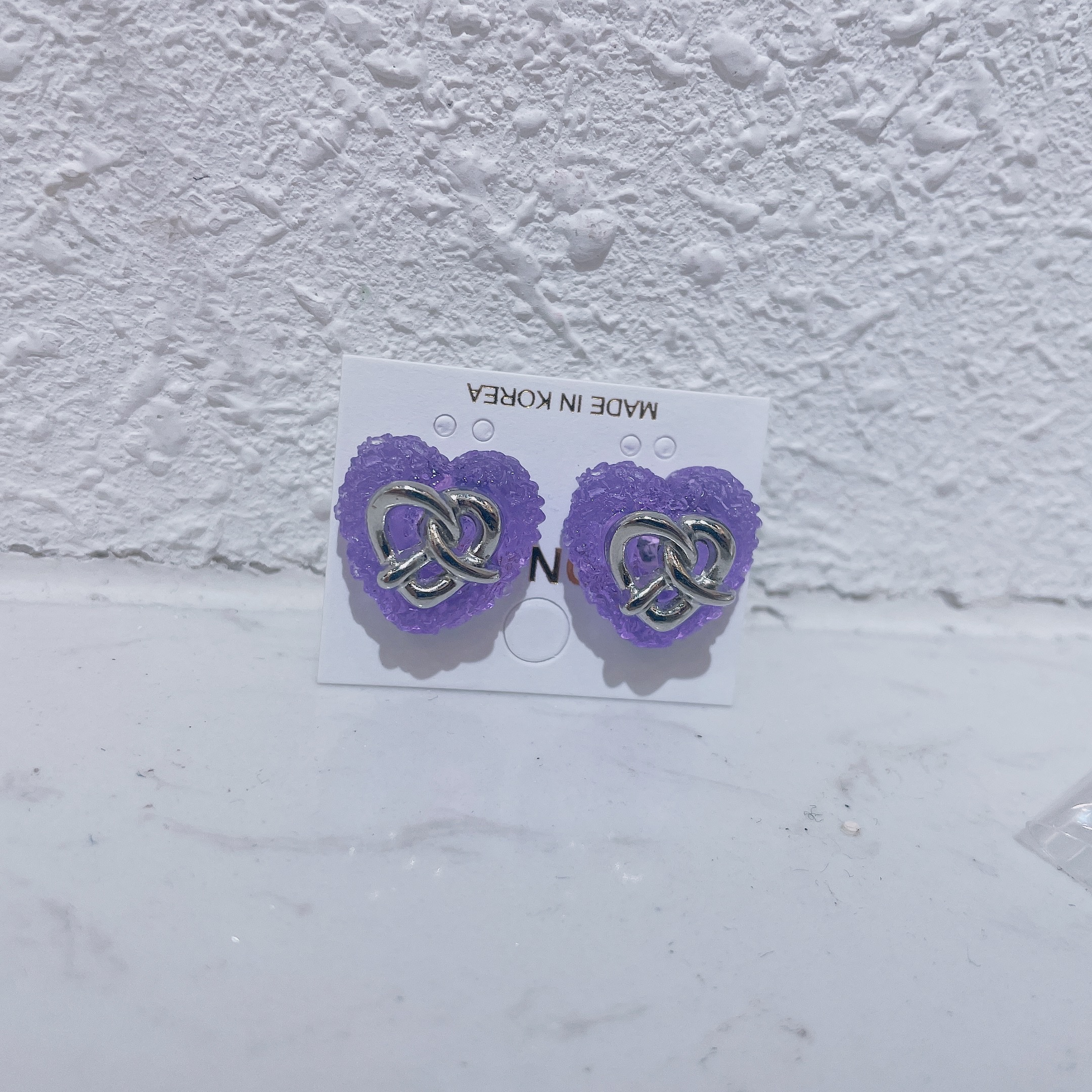 Resin earrings, heart-shaped alkali water knot earrings, fashionable and exquisite earrings, delicate accessories, versatile design detail image 4