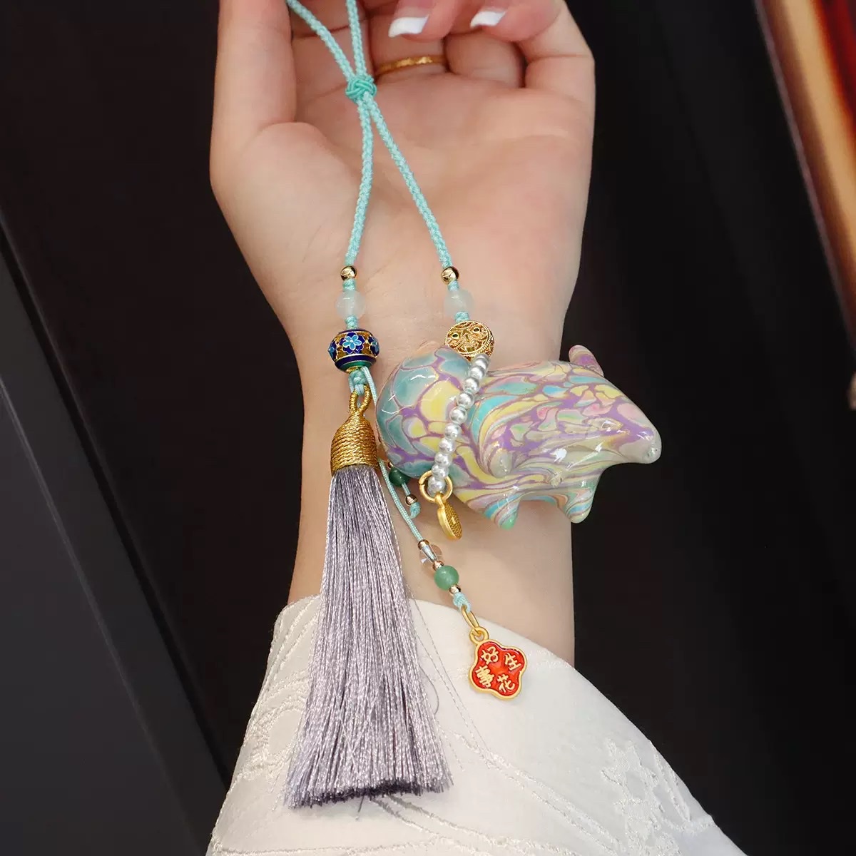 Original hand-painted lacquer Zhaomimao pendant and decorative item Specification image