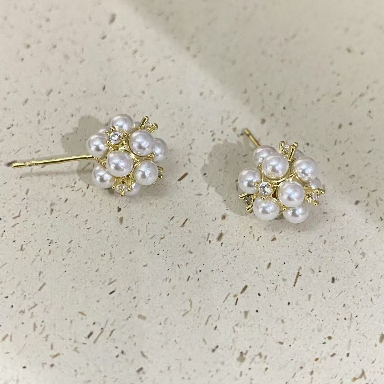 铜合金耳饰满天星珍珠烟花耳钉精致小巧百搭小众设计饰品详情图4