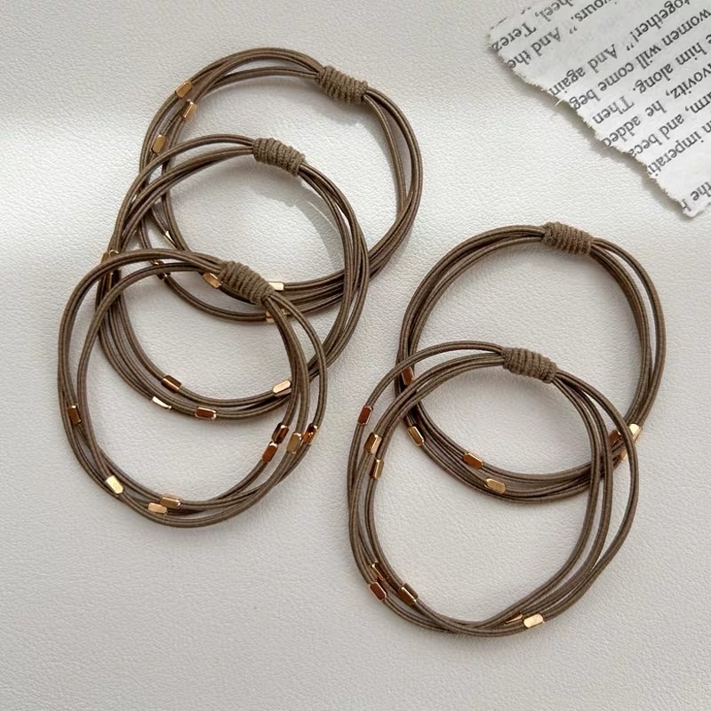 2025 New style hair tie, small rubber band hair band, women's hair tie, crystal imitation headwear, rubber band leather case, simple adult headwear, women's patchwork, simple and fashionable hair band, women's patchwork, simple and fashionable hair band, Korean version detail image 6