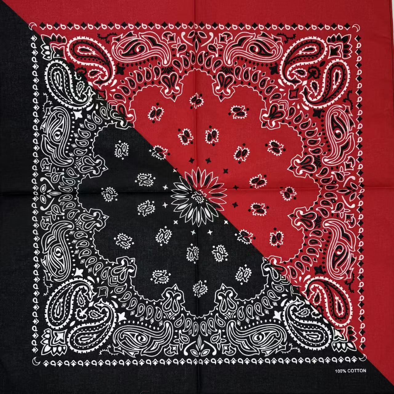 New European and American hip-hop 55cm pure cotton square towel, double-piece cashew print, versatile headscarf, sports magic pure cotton headscarf, sun protection mask, handkerchief face towel, comfortable, soft, multi-purpose, fashionable design square towel detail image 7