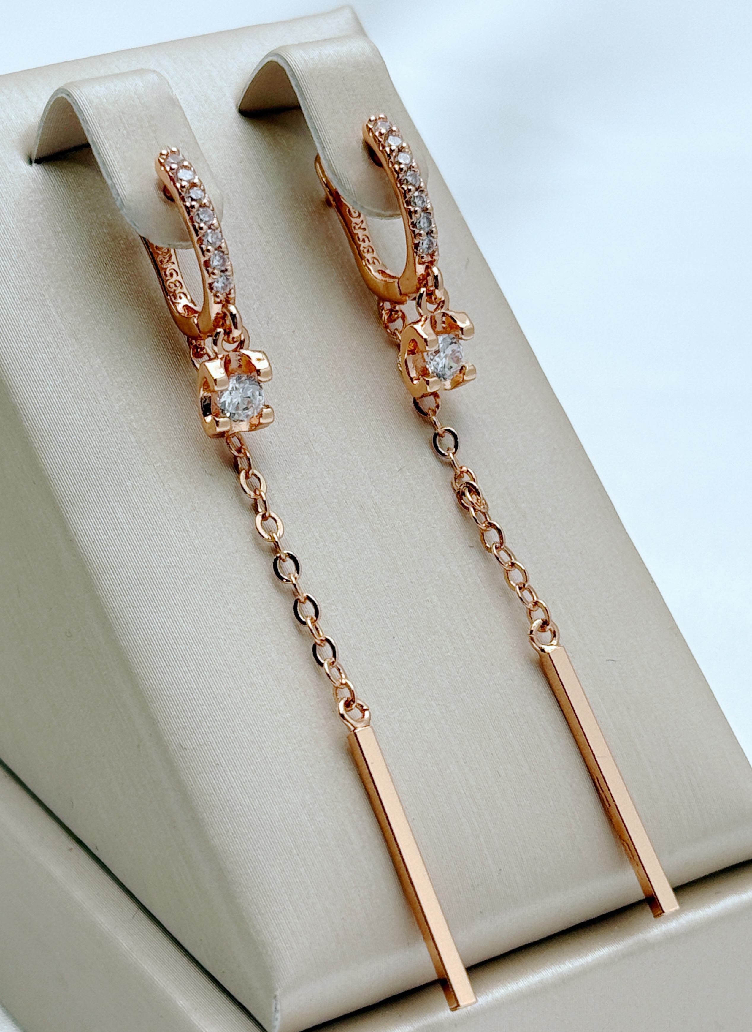 Gulkina tassel earrings, zircon ear thread, fashionable earrings, elegant accessories, simple design, trendy matching, Russian popular accessories, Xinjiang accessories detail image 2