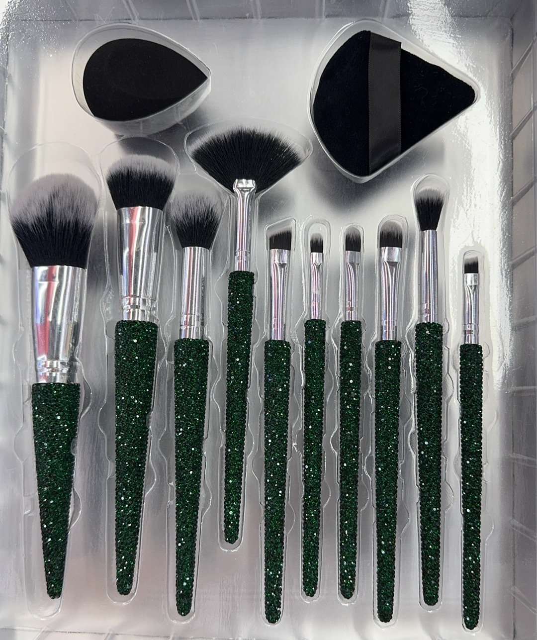 10支水钻化妆刷套装