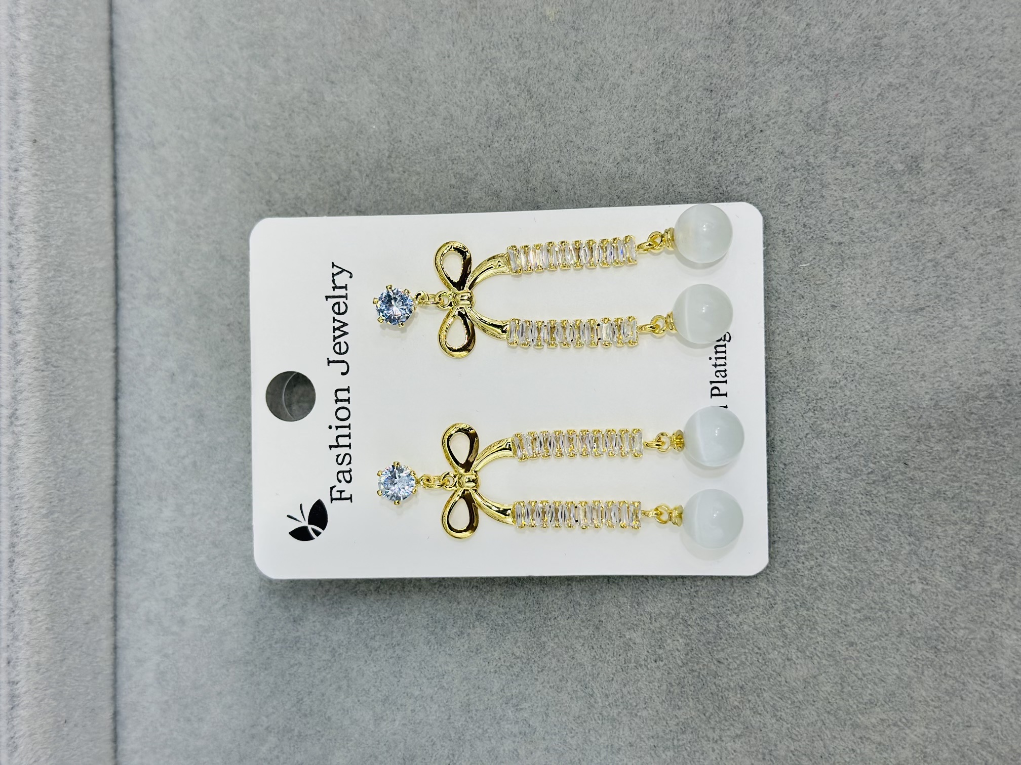 创意饰品 独特设计耳钉 精致耳饰 简约时尚耳环女款锆石耳环 铜款详情图7