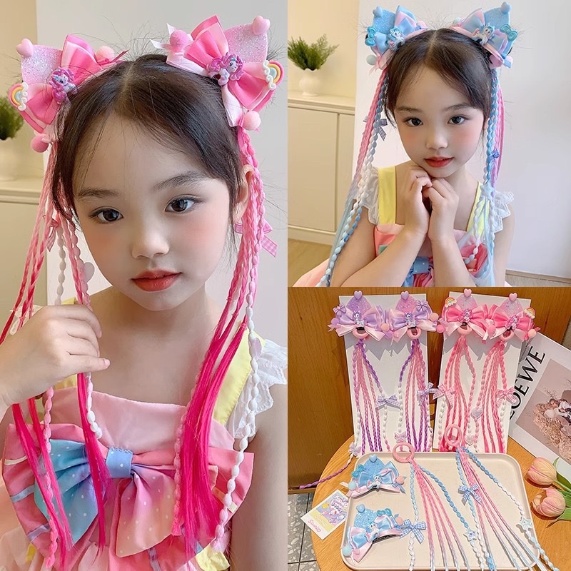 My Little Pony children's hairpins, cute cartoon bow hairpins, girl's popular gradient headwear, baby side clips detail image 3