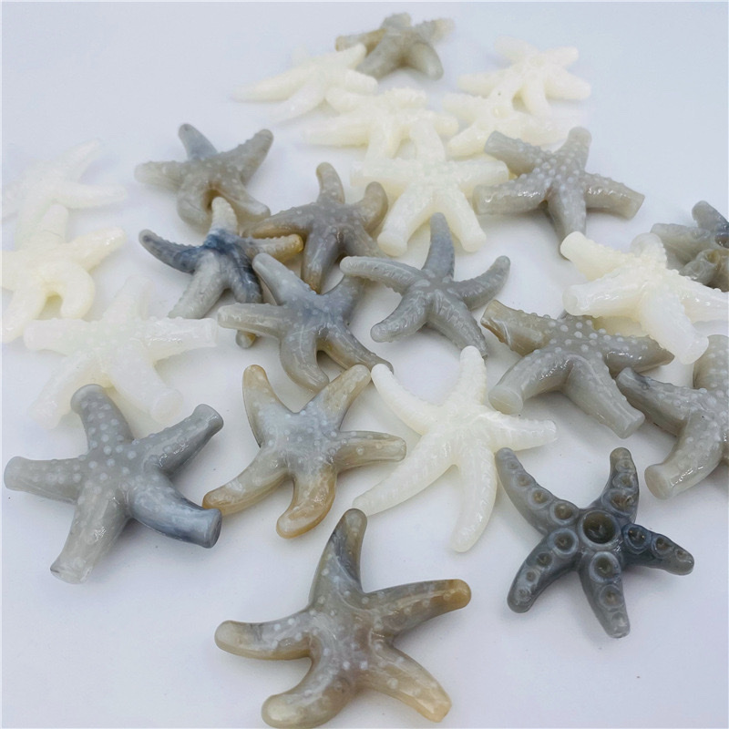 Acrylic beads, two-color beads, starfish-shaped loose beads, straight hole beads, DIY jewelry, necklaces, headwear, mobile phone chains, backpack chains, accessory beads, string beads, loose beads Item Picture