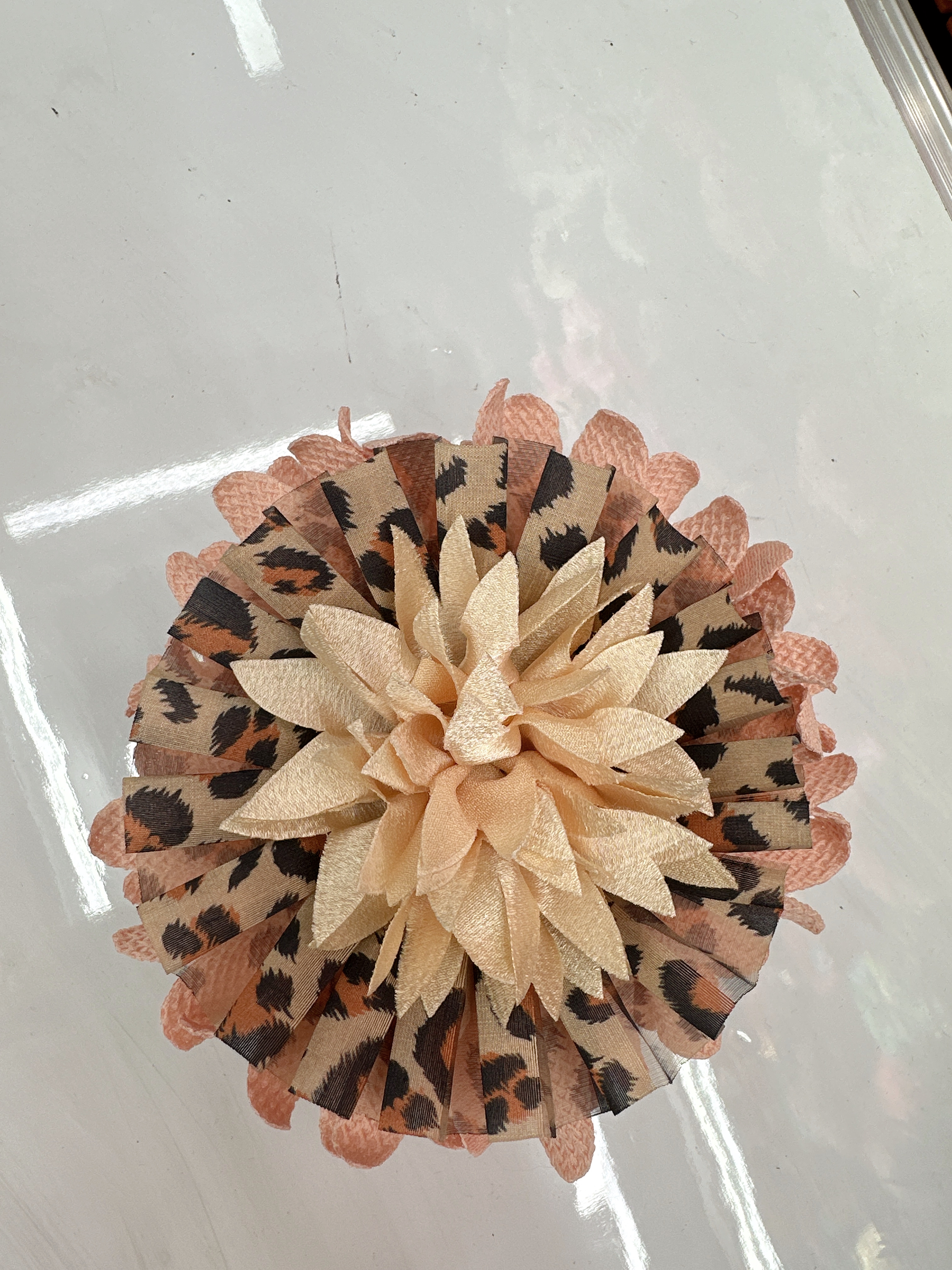 中东国家穆斯林族用大花发爪发夹组装面料多款面料组合发饰，漂亮时尚最新款详情图3