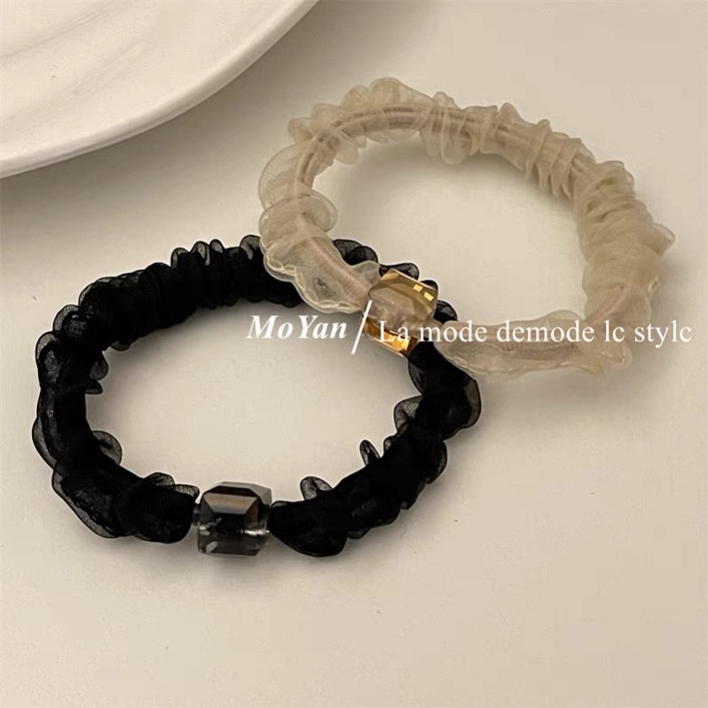 Super fairy hair tie, Organza rubber band, women's hair band 2023 new style, popular bun head, simple small intestine circle headwear, women's simple and fashionable hair band, women's simple and fashionable hair band details Picture