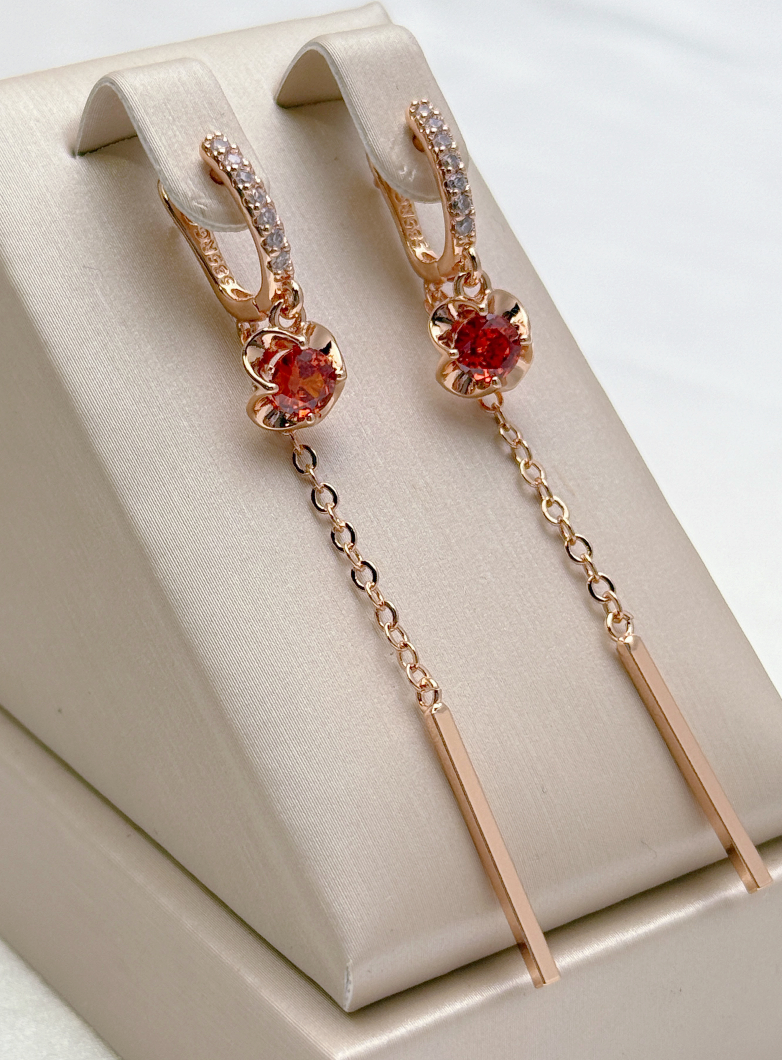 Gulkina tassel earrings, zircon ear thread, fashionable earrings, elegant accessories, simple design, trendy matching, Russian popular accessories, Xinjiang accessories detail image 4