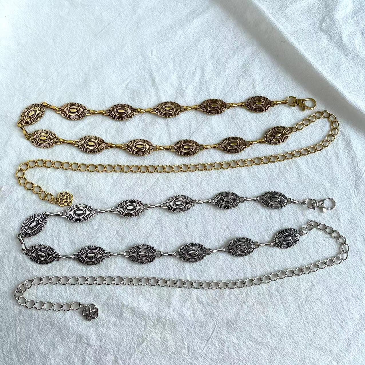 新款雕花几何复古腰链女士跨境金属优雅百搭西部经典厂家现货直销 详情图12