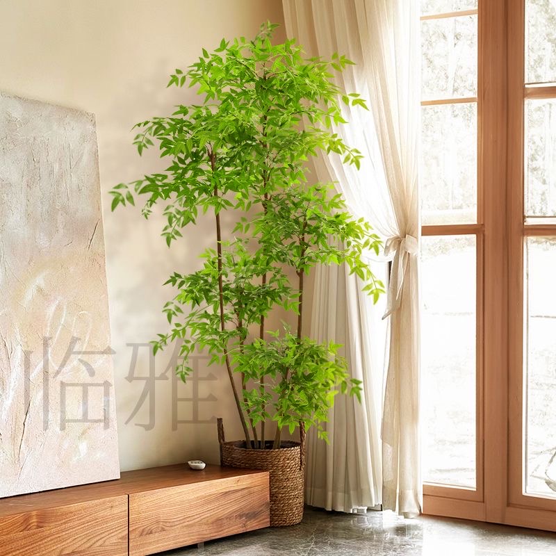 Nandina domestica artificial green plants detail image 3
