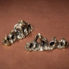 Brass mountain-shaped pen holder, artificial rockery, study pen holder, decorative item, creative desktop, office paperweight, antique, micro-carved bronze ware Item Picture