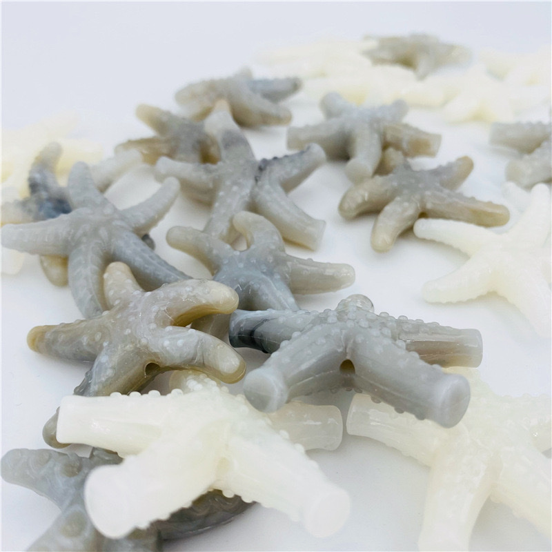 Acrylic beads, two-color beads, starfish-shaped loose beads, straight hole beads, DIY jewelry, necklaces, headwear, mobile phone chains, backpack chains, accessory beads, string beads, loose beads Application Scenario