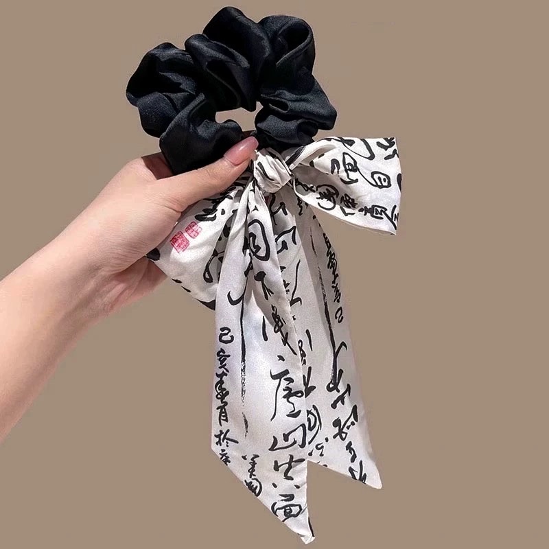 New Chinese-style hair ties, traditional Chinese bow ribbons, large intestine hair bands and hair accessories Item Picture
