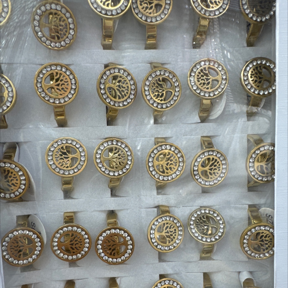 中古风彩色锆石戒指 女士个性潮流戒托 时尚简约设计戒指戒托彩色锆石戒指中古戒指