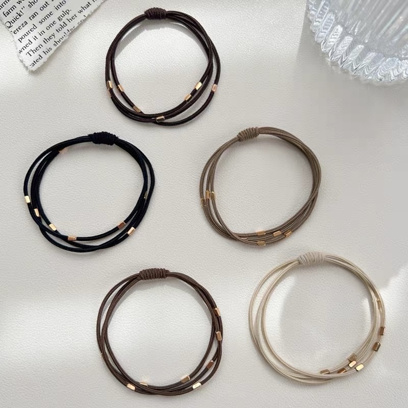 2025 New style hair tie, small rubber band hair band, women's hair tie, crystal imitation headwear, rubber band leather case, simple adult headwear, women's patchwork, simple and fashionable hair band, women's patchwork, simple and fashionable hair band, Korean version Application Scenario