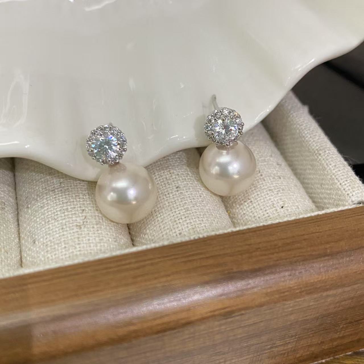 铜合金锆石耳饰蔓塔玫瑰珍珠气质时尚饰品耳环详情图5