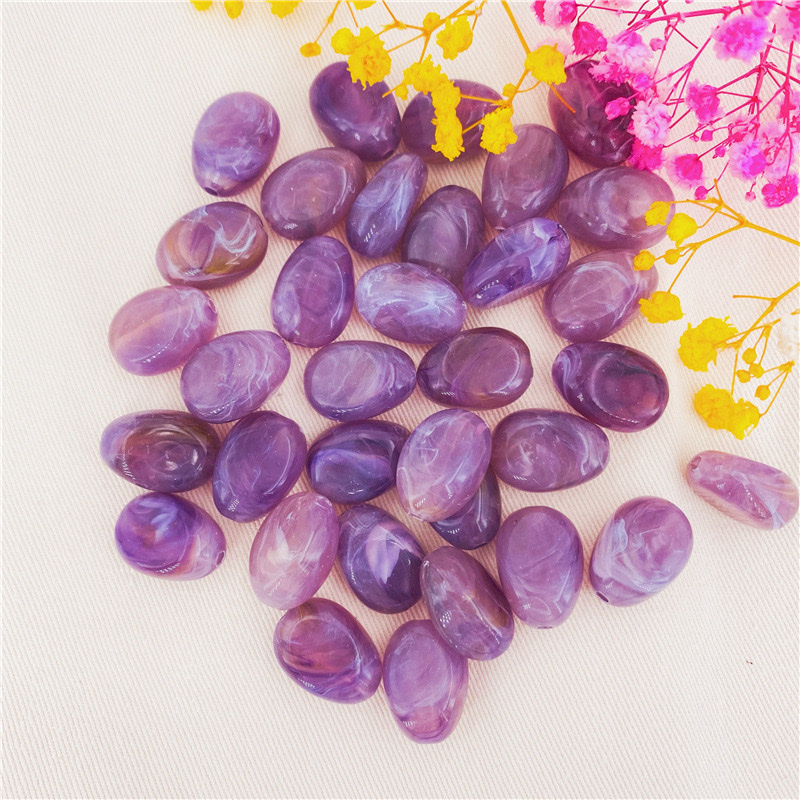 Wholesale 13*18mm two-color acrylic beads, stone-like loose beads, string beads, decorative bracelets, necklaces, DIY jewelry accessories, beads, string beads, loose beads detail image 6