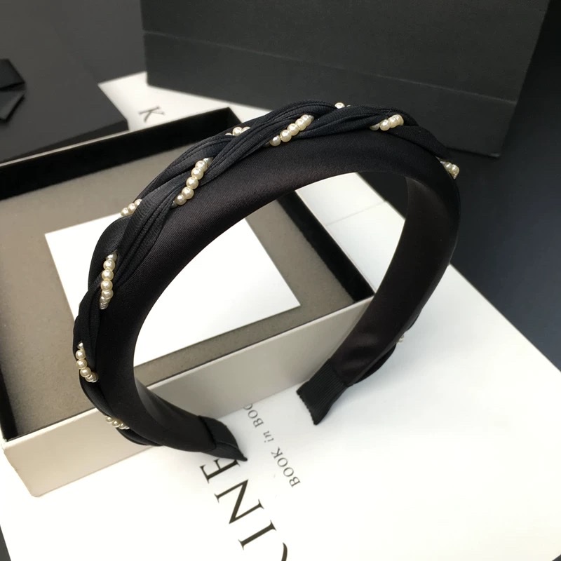 发箍2025新款编织带珍珠高颅顶发箍高级感洋气时尚发卡缎面高端大气发箍