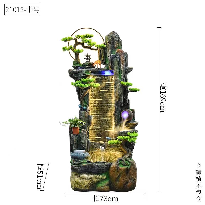 The water flow bonsai, air humidification, gift, home decoration and furniture, LED light, atomizer, cloud mist, magnesium oxide fiberglass reinforced plastic, auxiliary material, resin main material, carving and mold, high-end water flow craftsmanship masterpiece details Picture