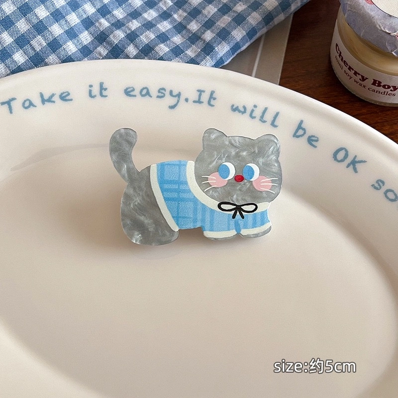 Cute cartoon party dog, cat, hair clip, girl's side broken hair, bangs clip, girl's duckbill clip, hair accessory, hair clip, hair accessory, acrylic hair accessory, hair accessory detail image 8