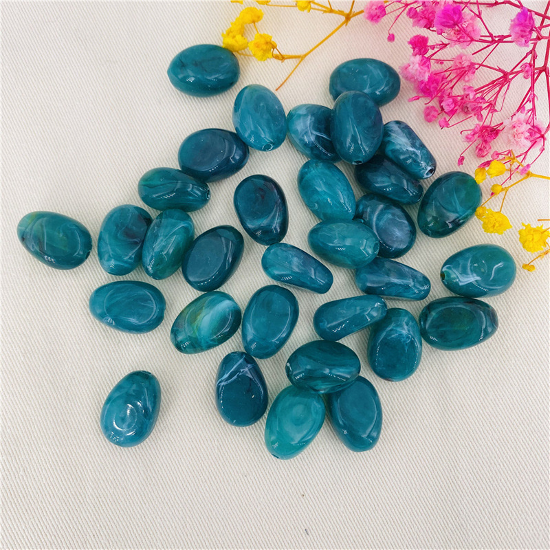 Wholesale 13*18mm two-color acrylic beads, stone-like loose beads, string beads, decorative bracelets, necklaces, DIY jewelry accessories, beads, string beads, loose beads detail image 3
