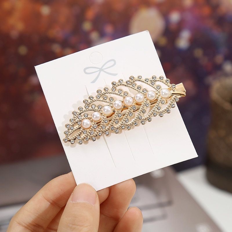Korean-style fashionable golden individual metal cutout, Internet celebrity style, ins fan-shaped exquisite cross edge, Korean-style edge hair clips, hair accessories, headwear, scratch-off clips