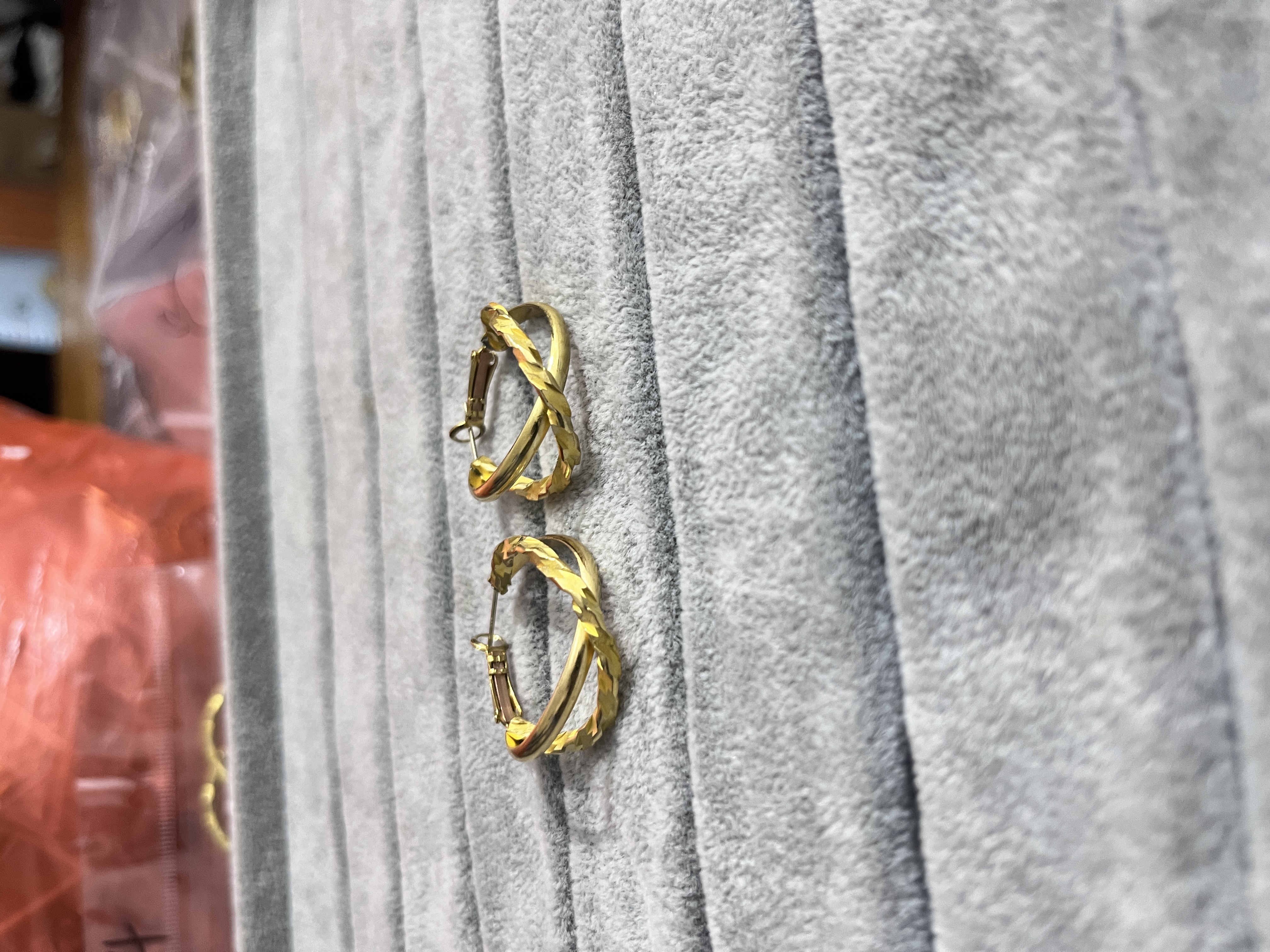 New copper-plated real gold export earrings and earrings New copper-plated real gold export earrings and earrings